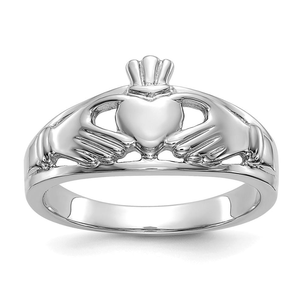 Claddagh ladies 14t white gold ring