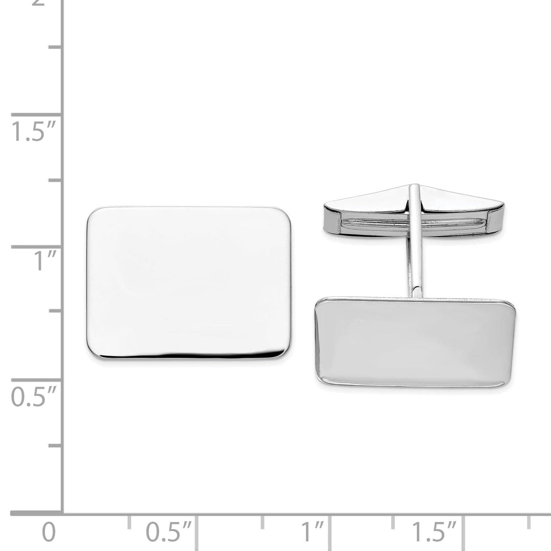 Lovely Rita's Cuff Links 14k White Gold Rectangular Design Cuff Links