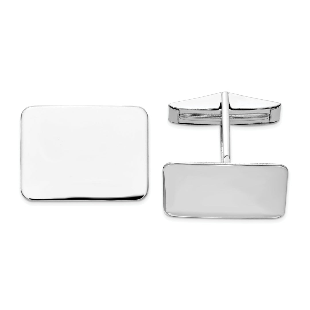 Lovely Rita's Cuff Links 14k White Gold Rectangular Design Cuff Links