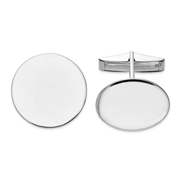 Lovely Rita's Cuff Links 14k White Gold Solid Circular Design Cuff Links