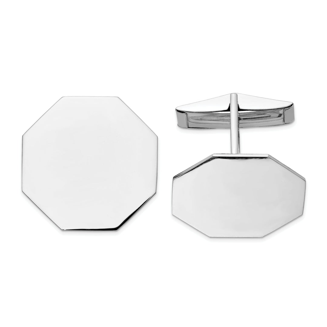 Lovely Rita's Cuff Links 14K White Gold Solid Octagon Cuff Links