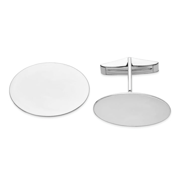 Lovely Rita's Cuff Links 14K White Gold Solid Oval Cuff Links