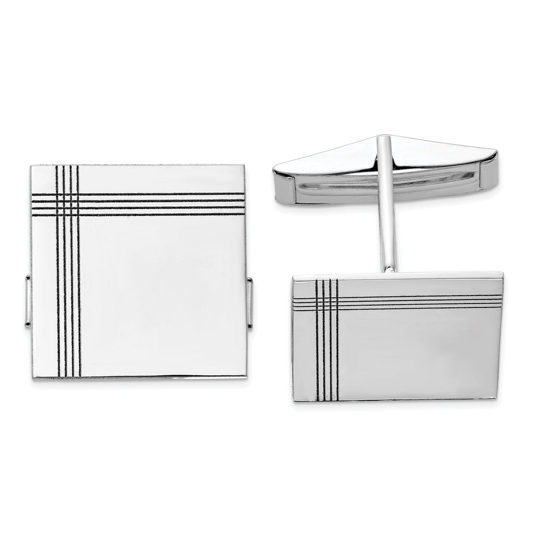 Lovely Rita's Cuff Links 14k White Gold Solid Square Design Cuff Links