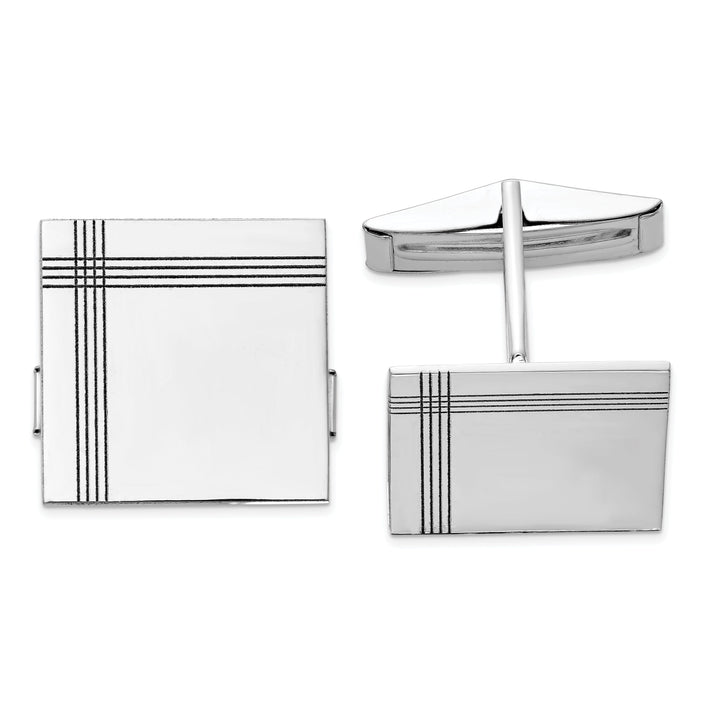 Lovely Rita's Cuff Links 14k White Gold Solid Square Design Cuff Links