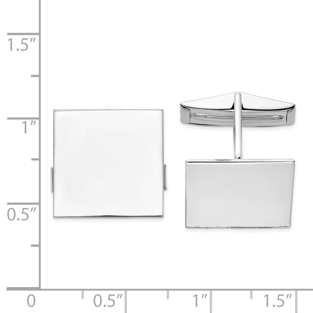 Lovely Rita's Cuff Links 14k White Gold Solid Square Design Cuff Links