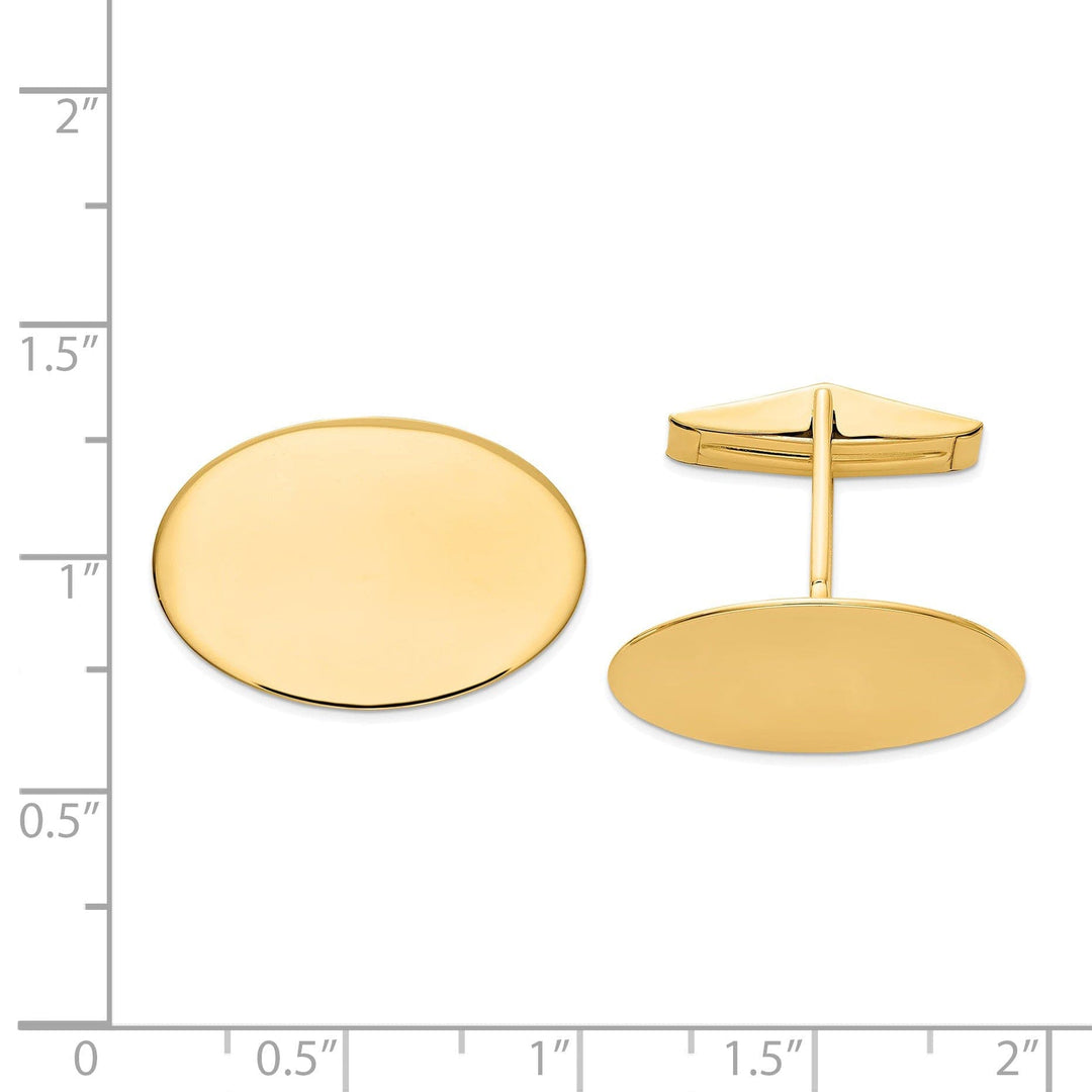 Lovely Rita's Cuff Links 14k Yellow Gold Oval Cuff Links
