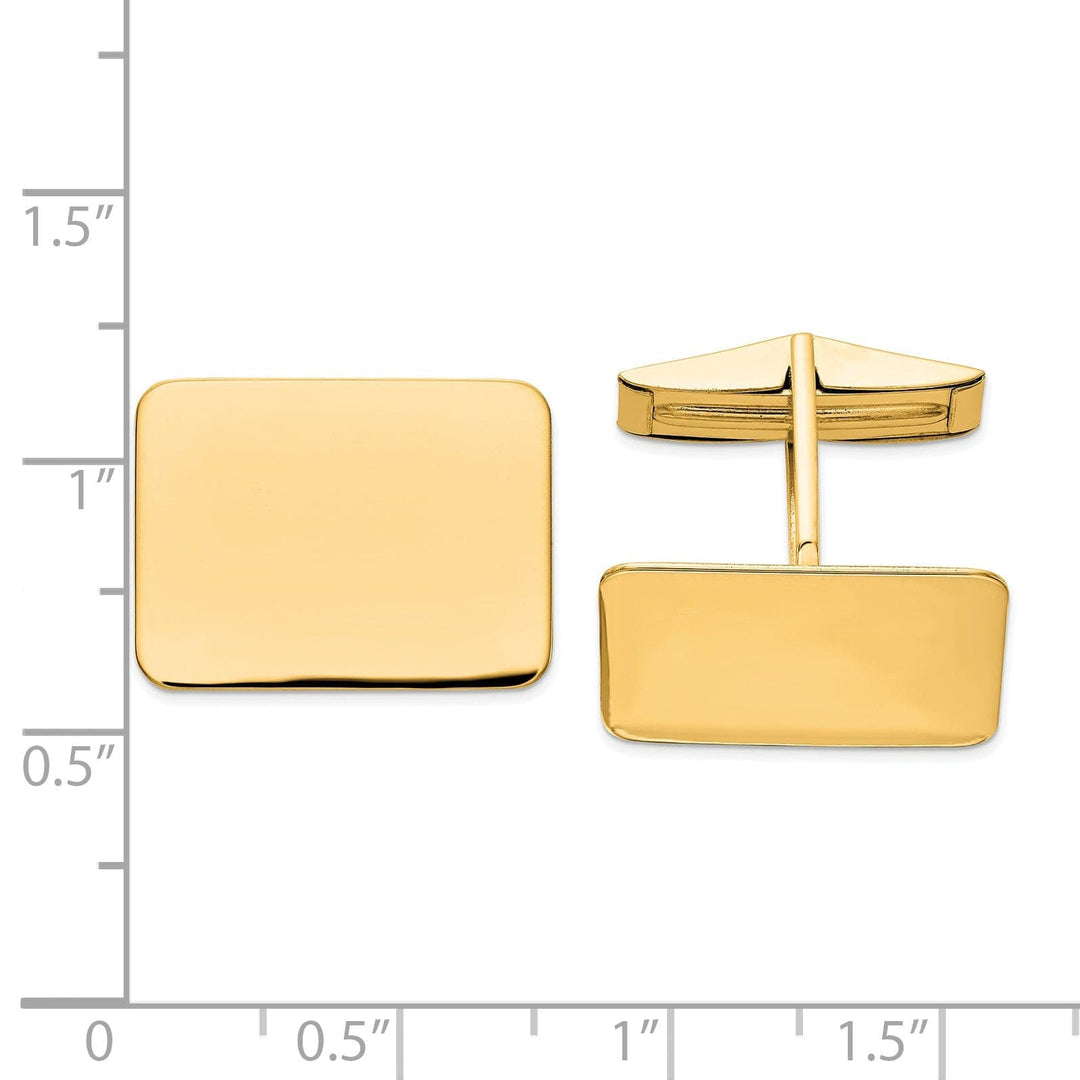 Lovely Rita's Cuff Links 14k Yellow Gold Rectangular Design Cuff Links