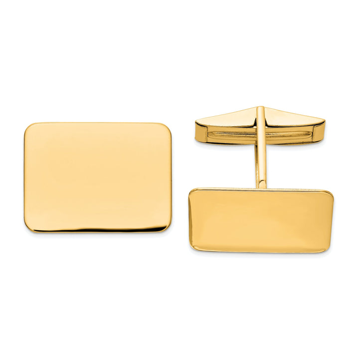Lovely Rita's Cuff Links 14k Yellow Gold Rectangular Design Cuff Links