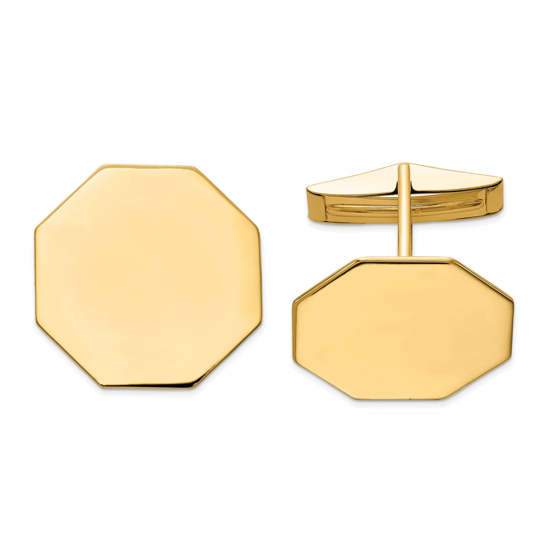 Lovely Rita's Cuff Links 14K Yellow Gold Solid Octagon Cuff Links