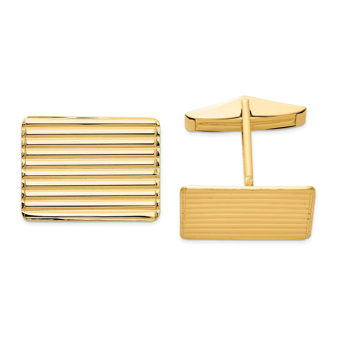 Lovely Rita's Cuff Links 14k Yellow Gold Solid Rectangular Cuff Links