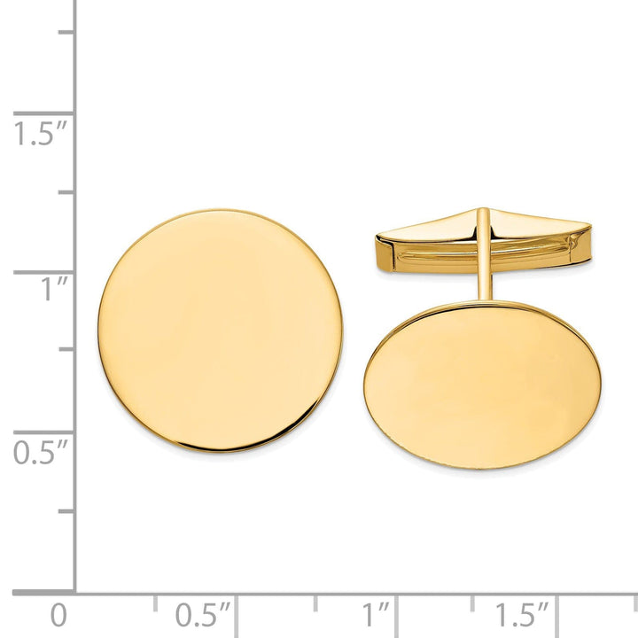 Lovely Rita's Cuff Links 14k Yellow Gold Solid Round Design Cuff Links