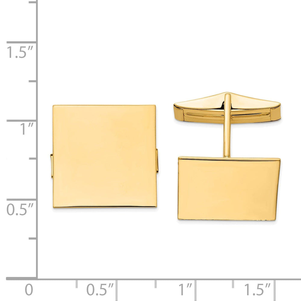 Lovely Rita's Cuff Links 14k Yellow Gold Solid Square Design Cuff Links