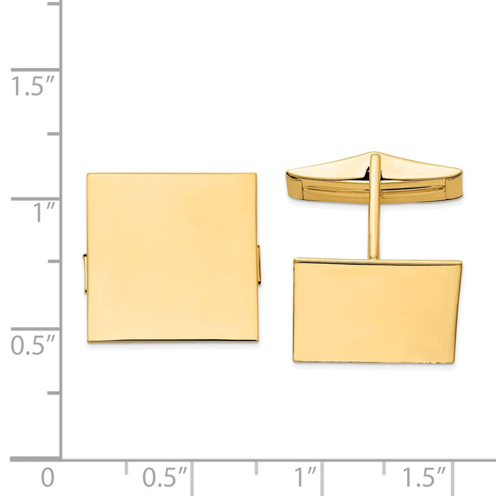Lovely Rita's Cuff Links 14k Yellow Gold Solid Square Design Cuff Links