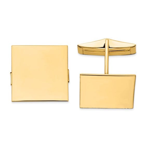 Lovely Rita's Cuff Links 14k Yellow Gold Solid Square Design Cuff Links