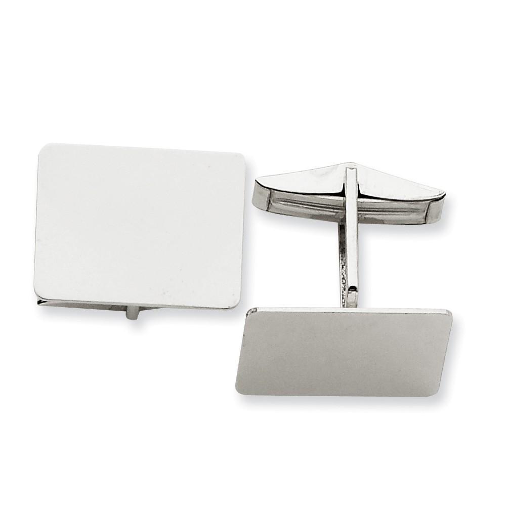 Lovely Rita's Cuff Links Contemporary Style Engraving - $20 14k White Gold Rectangular Design Cuff Links