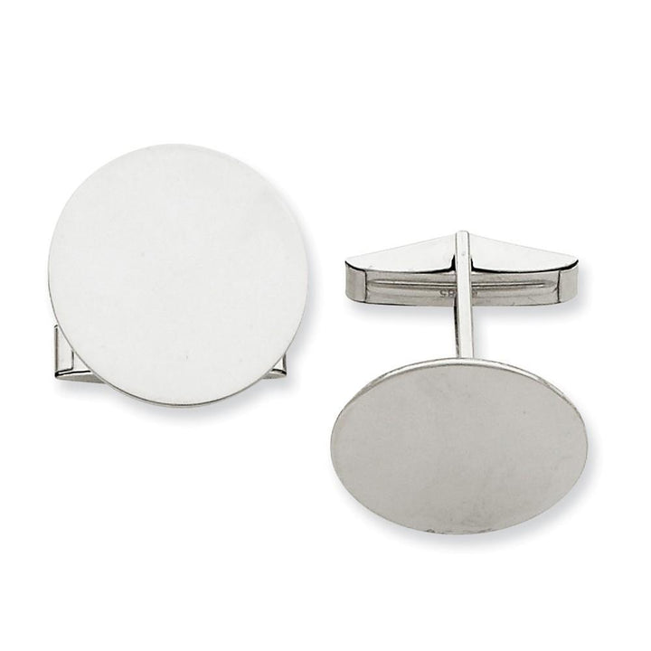 Lovely Rita's Cuff Links Contemporary Style Engraving - $20 14k White Gold Solid Circular Design Cuff Links