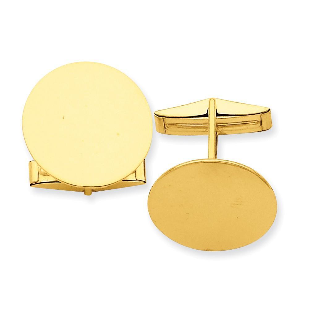 Lovely Rita's Cuff Links Contemporary Style Engraving - $20 14k Yellow Gold Solid Round Design Cuff Links