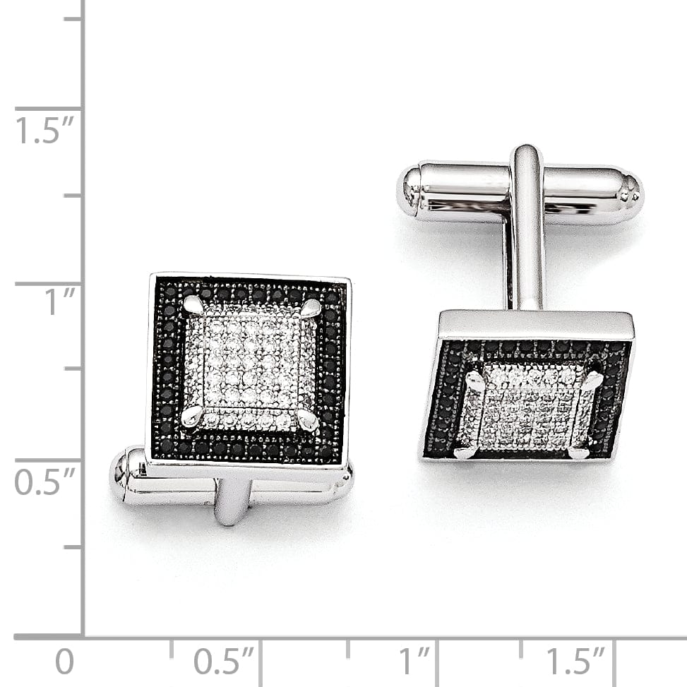 Lovely Rita's Cuff Links Sterling Silver Cubic Zirconia Cuff Links