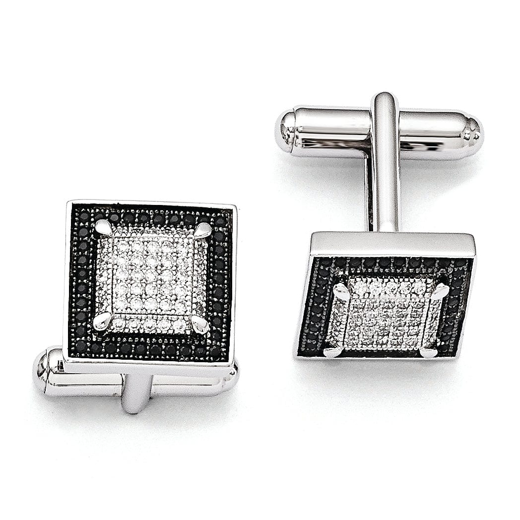 Lovely Rita's Cuff Links Sterling Silver Cubic Zirconia Cuff Links