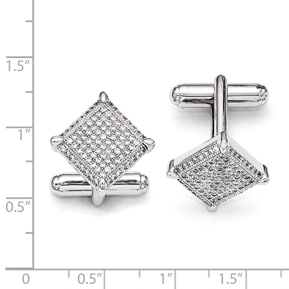 Lovely Rita's Cuff Links Sterling Silver Cubic Zirconia Cuff Links