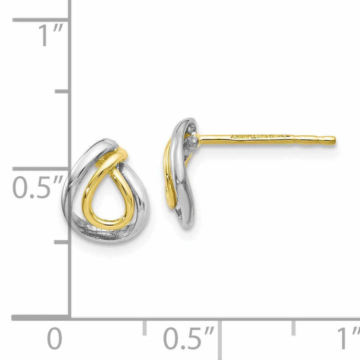 Lovely Rita's Earrings 10k Two Tone Gold Polished Post Earrings