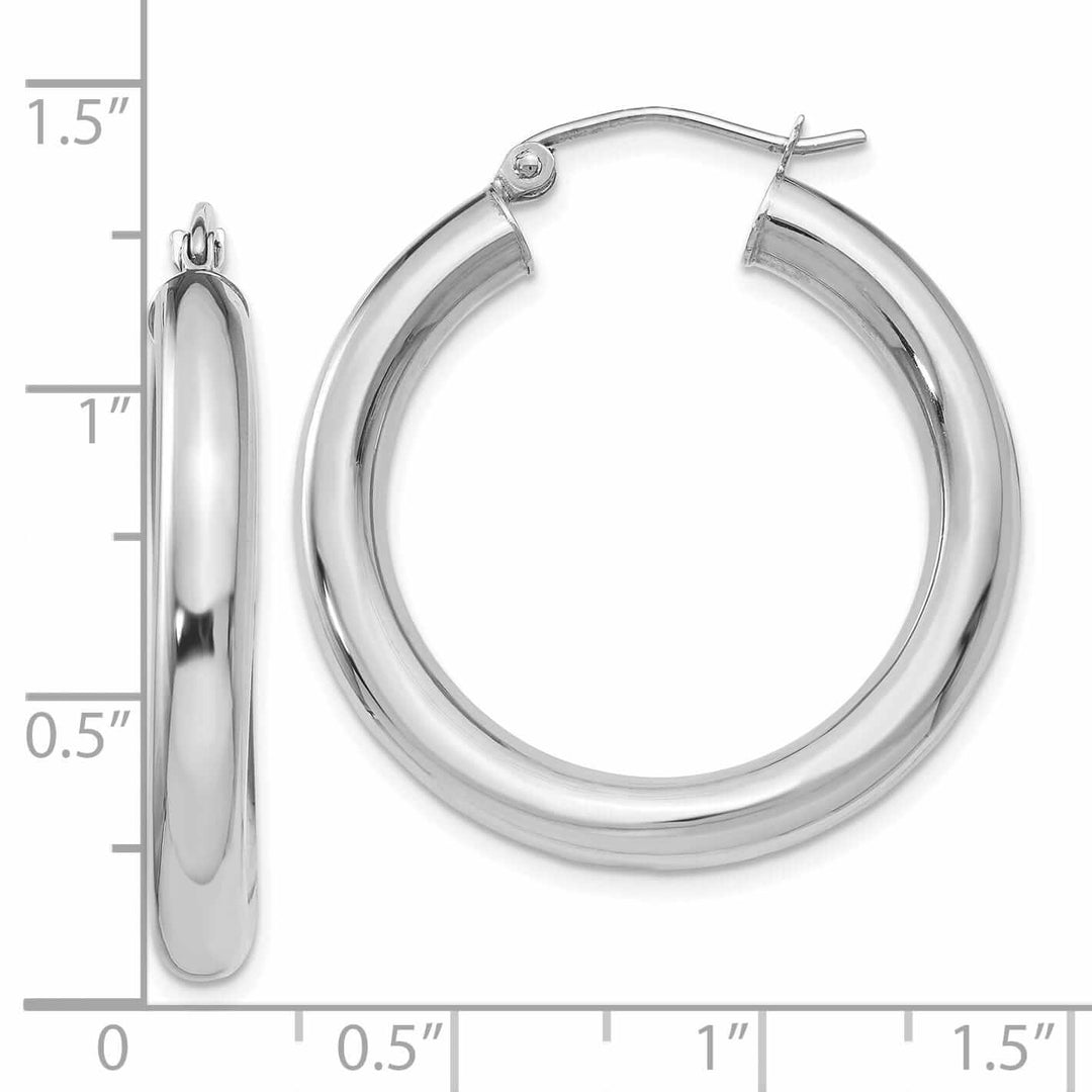 Lovely Rita's Earrings 10K White Gold Polish Lightweight Hoop Earrings