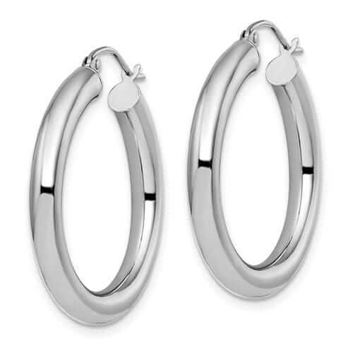 Lovely Rita's Earrings 10K White Gold Polish Lightweight Hoop Earrings