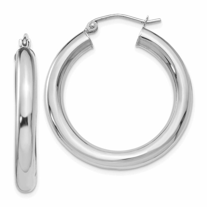 Lovely Rita's Earrings 10K White Gold Polish Lightweight Hoop Earrings