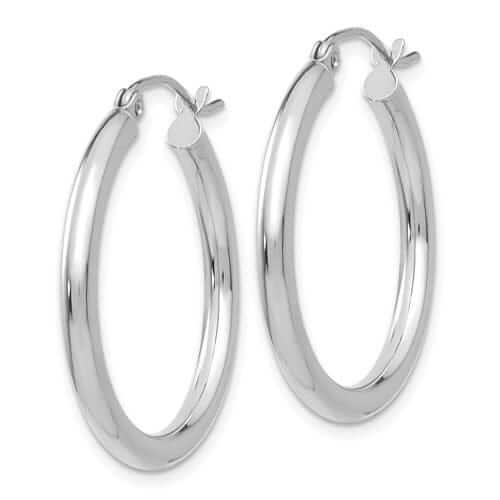 Lovely Rita's Earrings 10k White Gold Polished 2.5MM Round Hoop Earrings