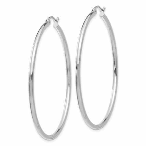 Lovely Rita's Earrings 10k White Gold Polished 2MM Round Classic Earrings