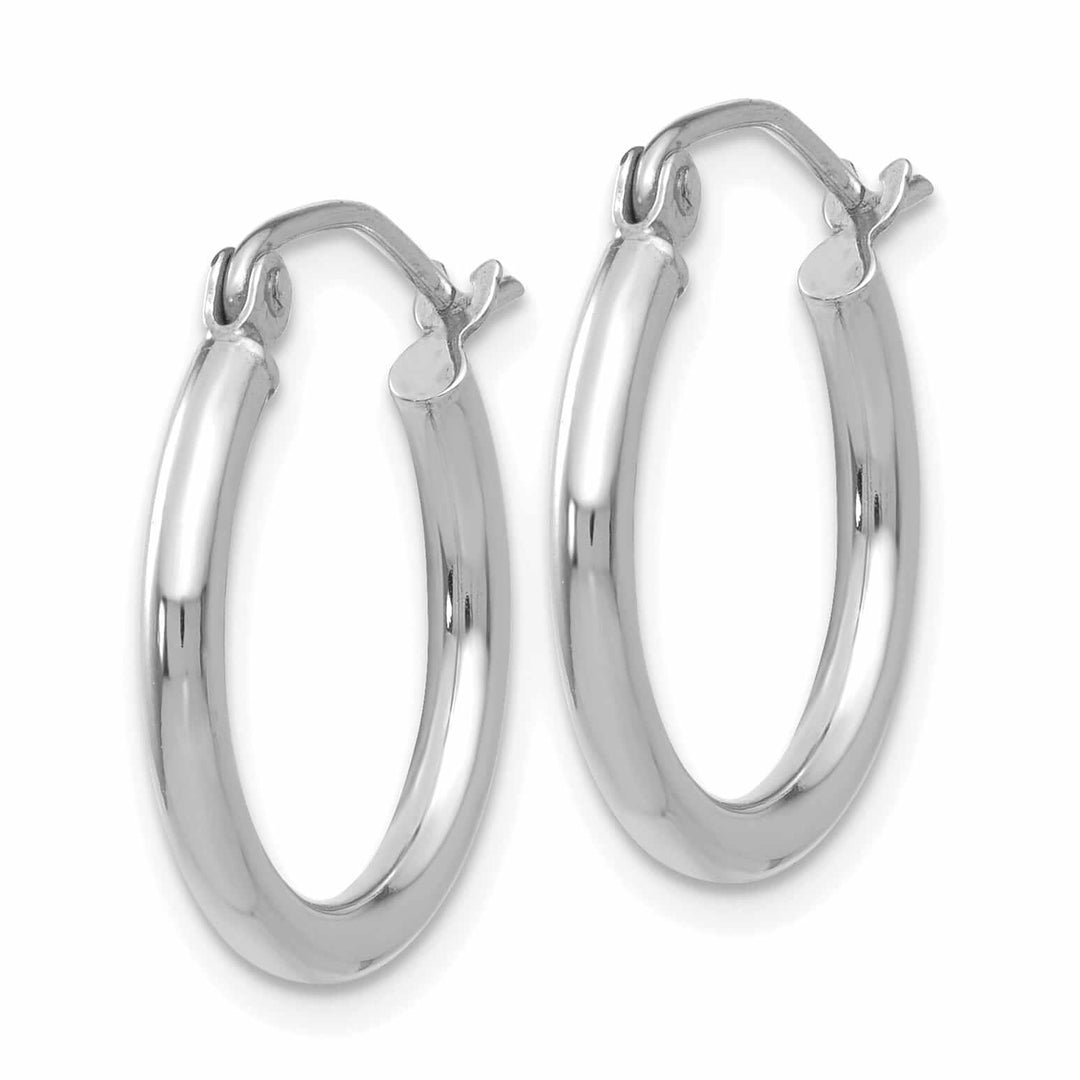 Lovely Rita's Earrings 10k White Gold Polished 2MM Round Hoop Earrings