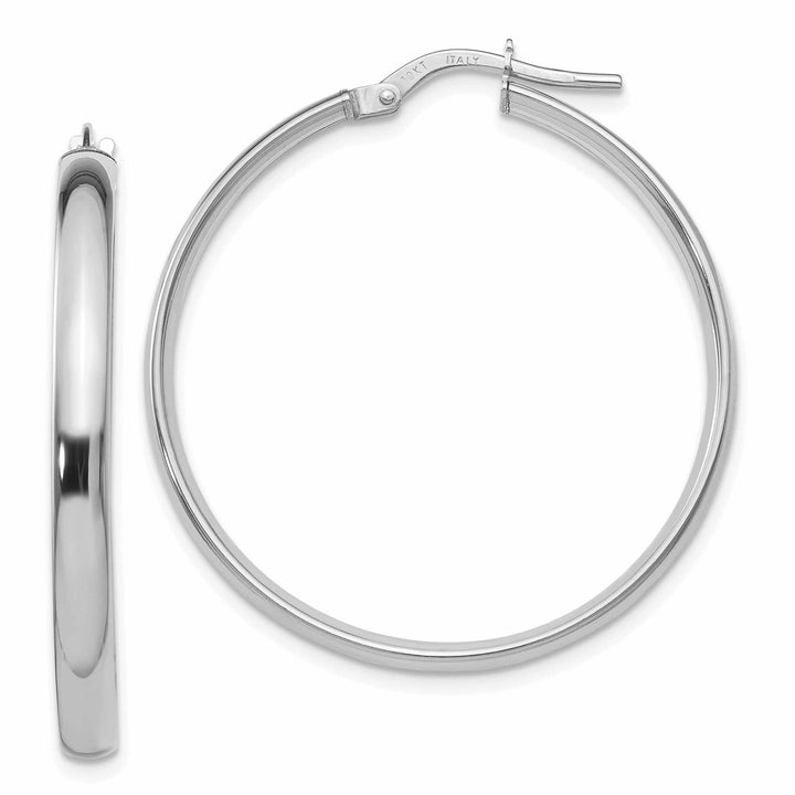Lovely Rita's Earrings 10k White Gold Polished Finish Hoop Earrings