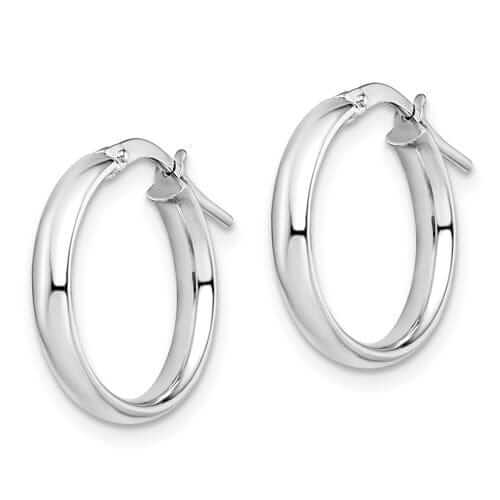 Lovely Rita's Earrings 10k White Gold Polished Finish Hoop Earrings
