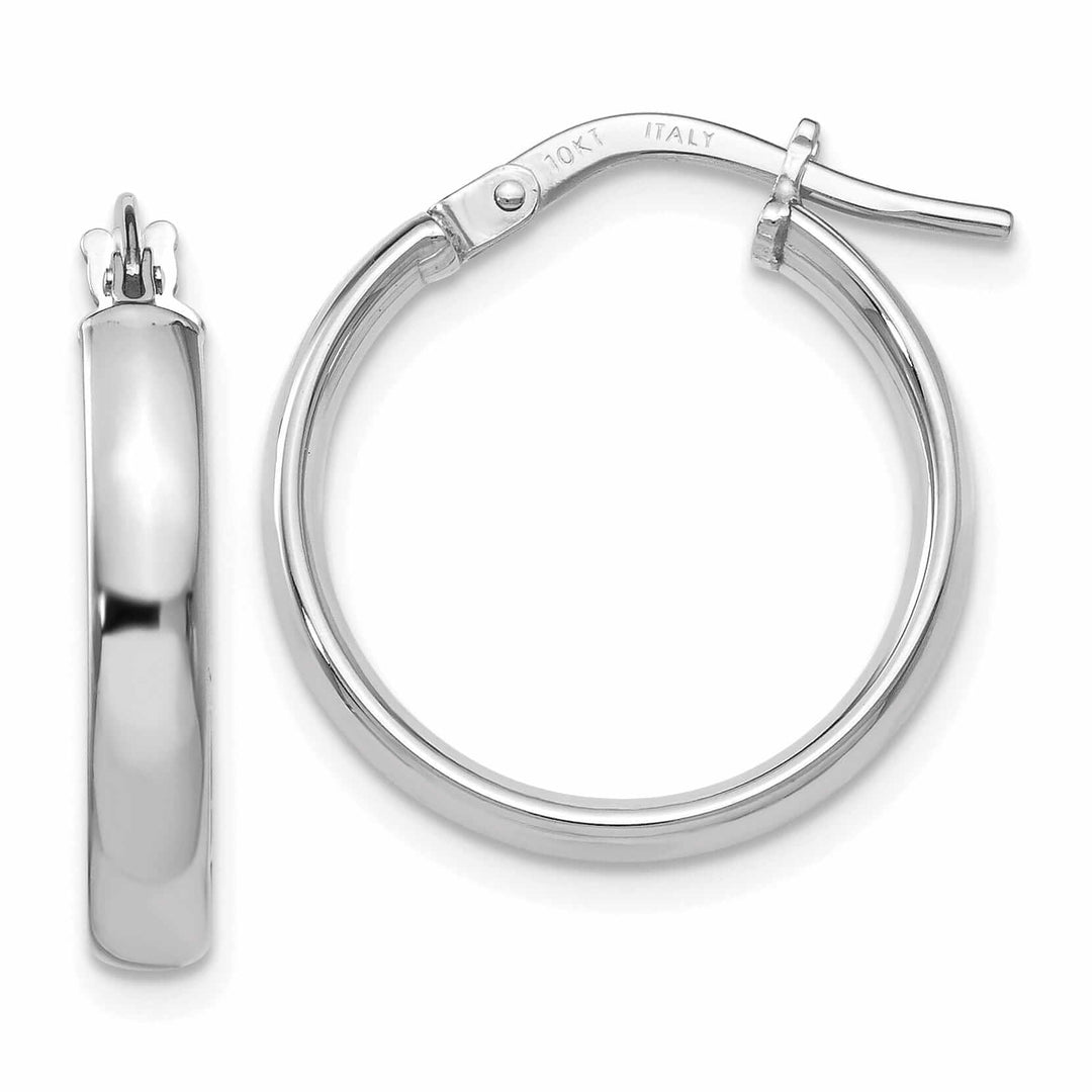 Lovely Rita's Earrings 10k White Gold Polished Finish Hoop Earrings