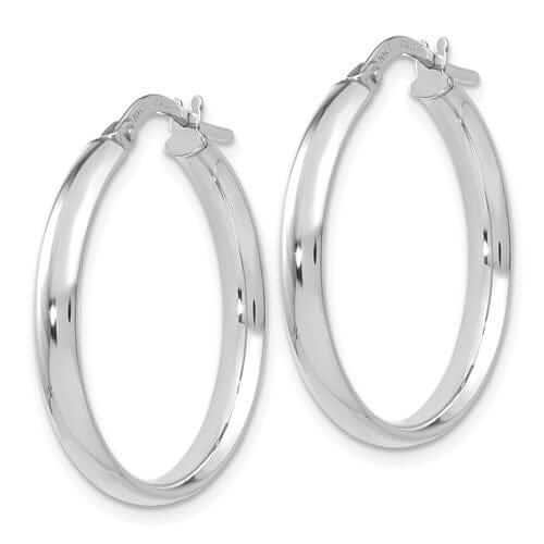 Lovely Rita's Earrings 10k White Gold Polished Finish Hoop Earrings
