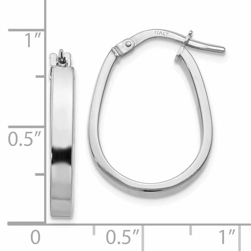 Lovely Rita's Earrings 10K White Gold Polished Finish U-Shape Hoop Earrings