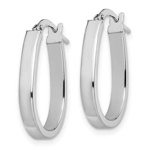 Lovely Rita's Earrings 10K White Gold Polished Finish U-Shape Hoop Earrings