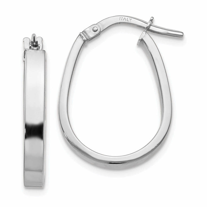 Lovely Rita's Earrings 10K White Gold Polished Finish U-Shape Hoop Earrings