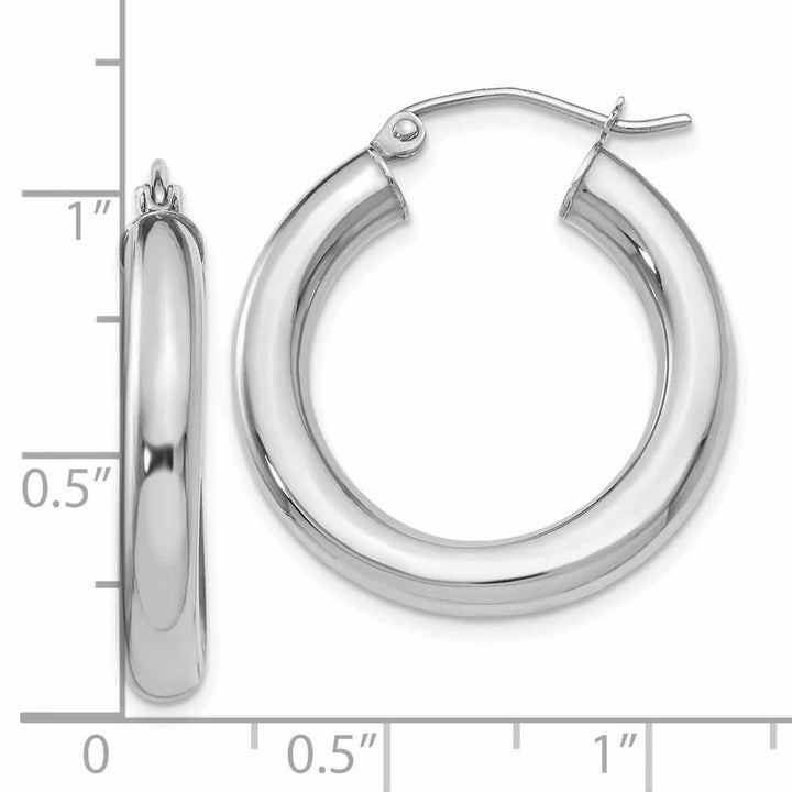 Lovely Rita's Earrings 10K White Gold Polished Hoop Earrings
