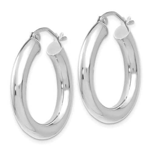 Lovely Rita's Earrings 10K White Gold Polished Hoop Earrings