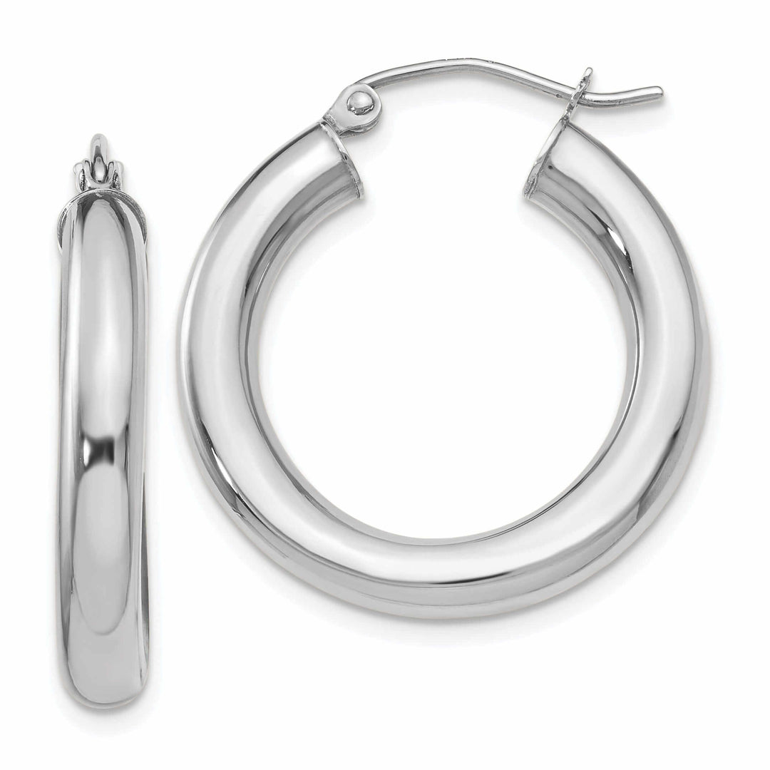Lovely Rita's Earrings 10K White Gold Polished Hoop Earrings