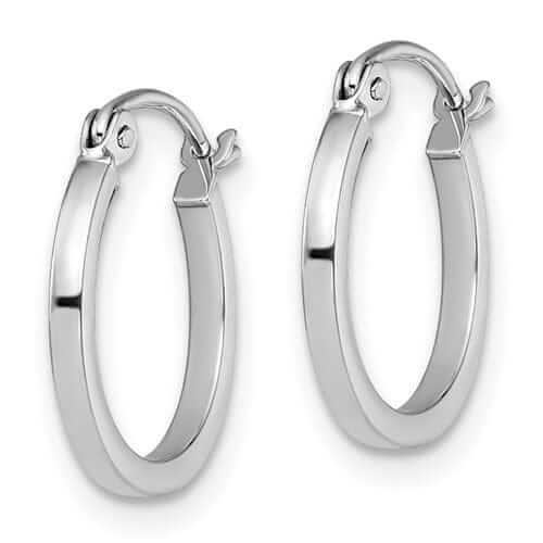 Lovely Rita's Earrings 10K White Gold Polished Hoop Earrings