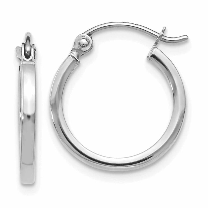 Lovely Rita's Earrings 10K White Gold Polished Hoop Earrings