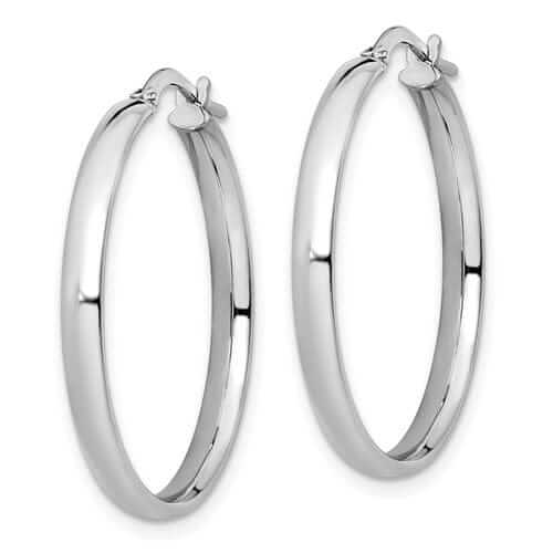 Lovely Rita's Earrings 10k White Gold Polished Hoop Earrings
