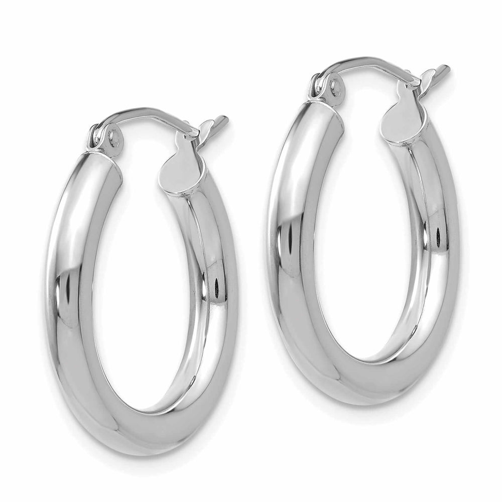 Lovely Rita's Earrings 10k White Gold Polished Round Hoop Earrings