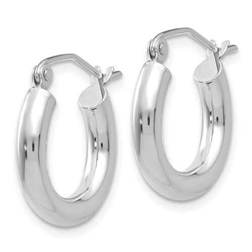 Lovely Rita's Earrings 10k White Gold Polished Round Hoop Earrings
