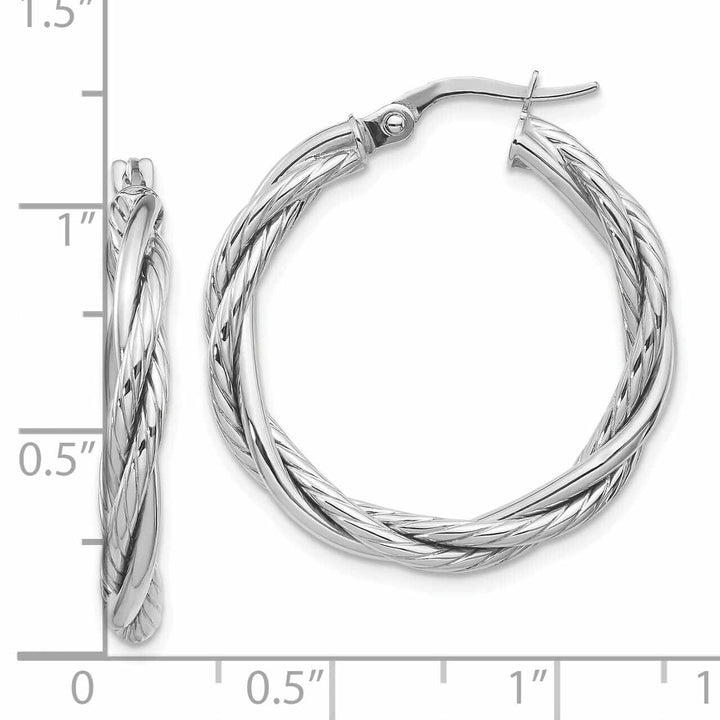 Lovely Rita's Earrings 10K White Gold Twisted Hoop Earrings