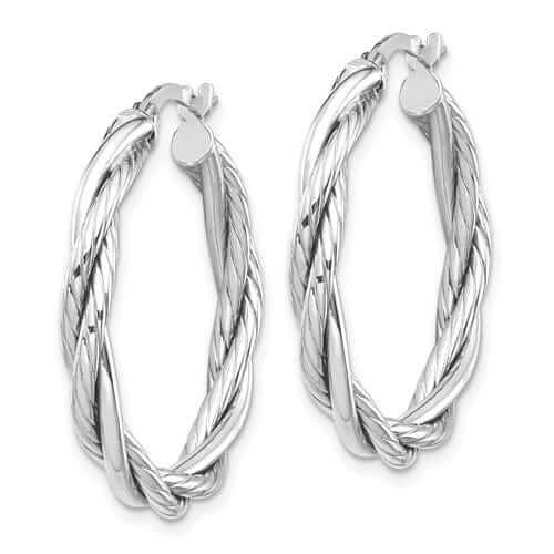Lovely Rita's Earrings 10K White Gold Twisted Hoop Earrings