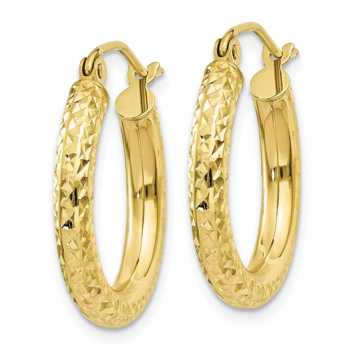 Lovely Rita's Earrings 10k Yellow Gold 3MM Polished Round Hoop Earrings