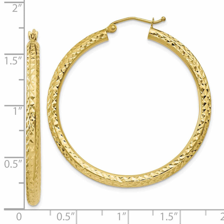 Lovely Rita's Earrings 10k Yellow Gold 3MM Polished Round Hoop Earrings